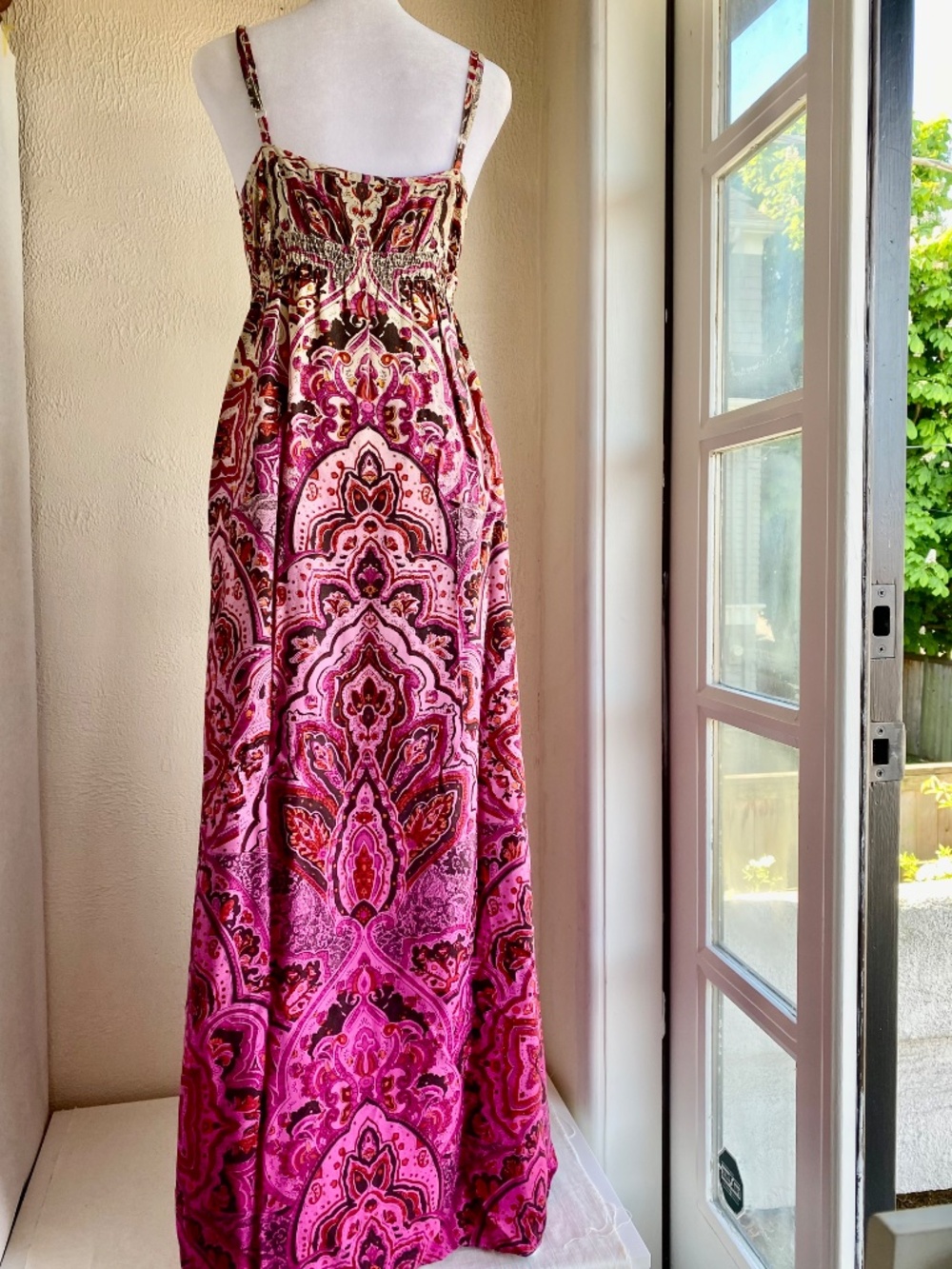 Lucky Brand fuchsia paisley maxi sun dress with ombre hem Size S - Picture 7 of 15